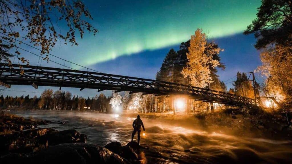 Northern lights in Rovaniemi, Finland.
