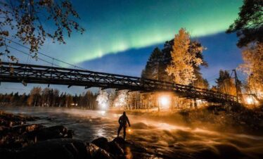Northern lights in Rovaniemi, Finland.