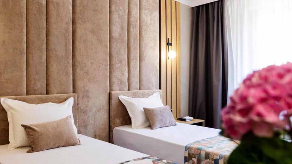 A guest room at the Amar Design Hotel Sofia, Bulgaria.