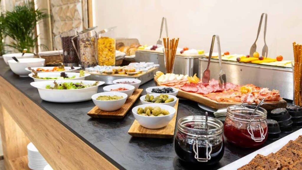 Breakfast buffet at the Amar Design Hotel Sofia, Bulgaria.