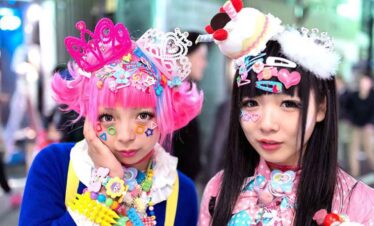 Vibrant Harajuku style featuring bright accessories, playful hair, and creative outfits.